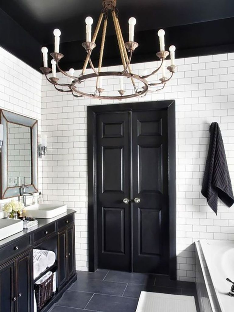 Paint the ceiling black for a refreshing and unique look