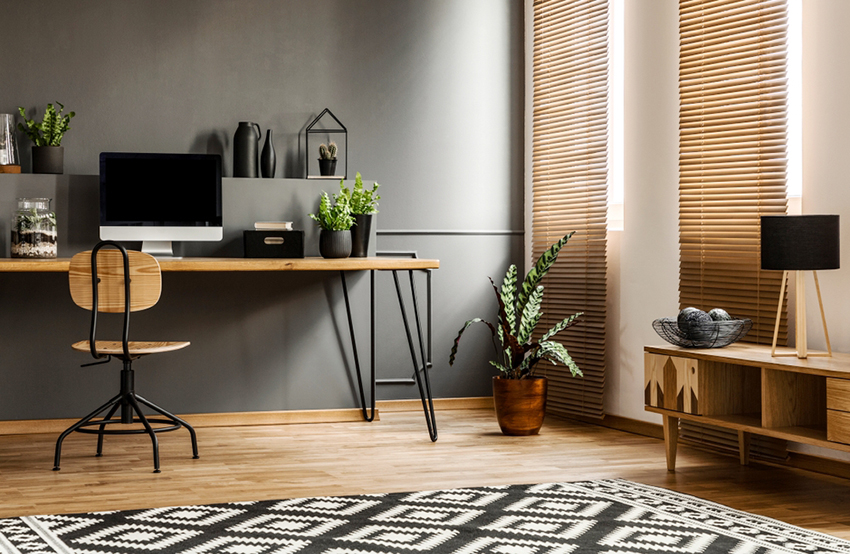 Design de salons avec un bureau à domicile