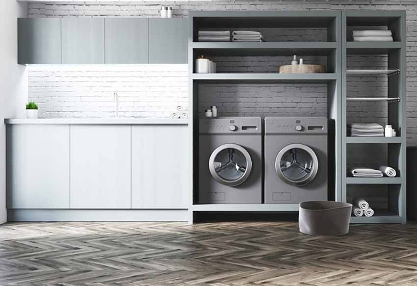 Basement Design with a Laundry Room 