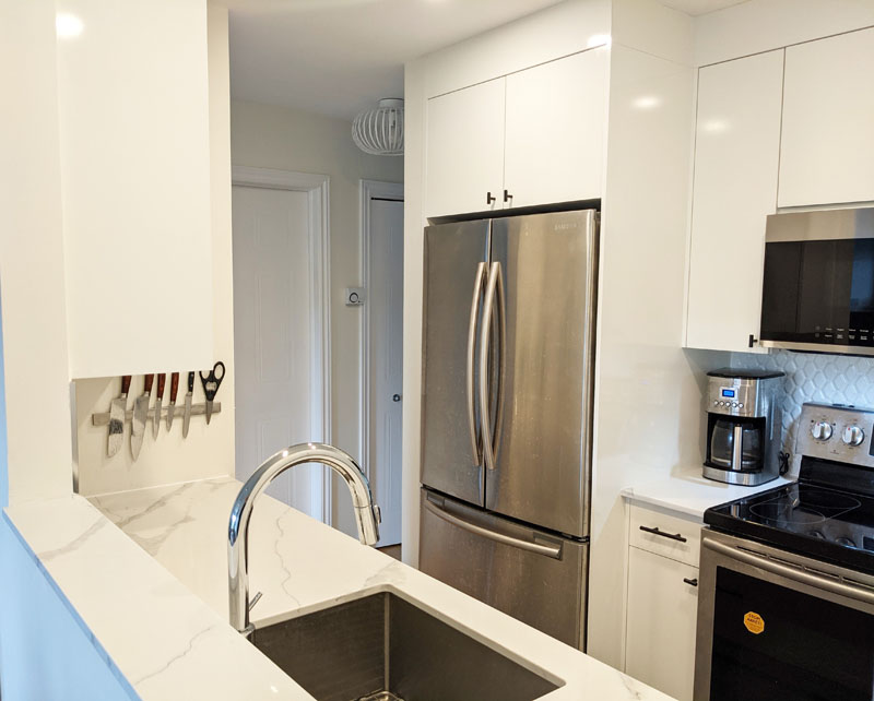 Small Galley Kitchen Renovation in Montreal East