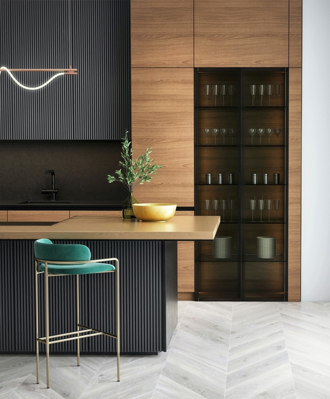 2023-Kitchen-Design-Trends-Fluted wood panels