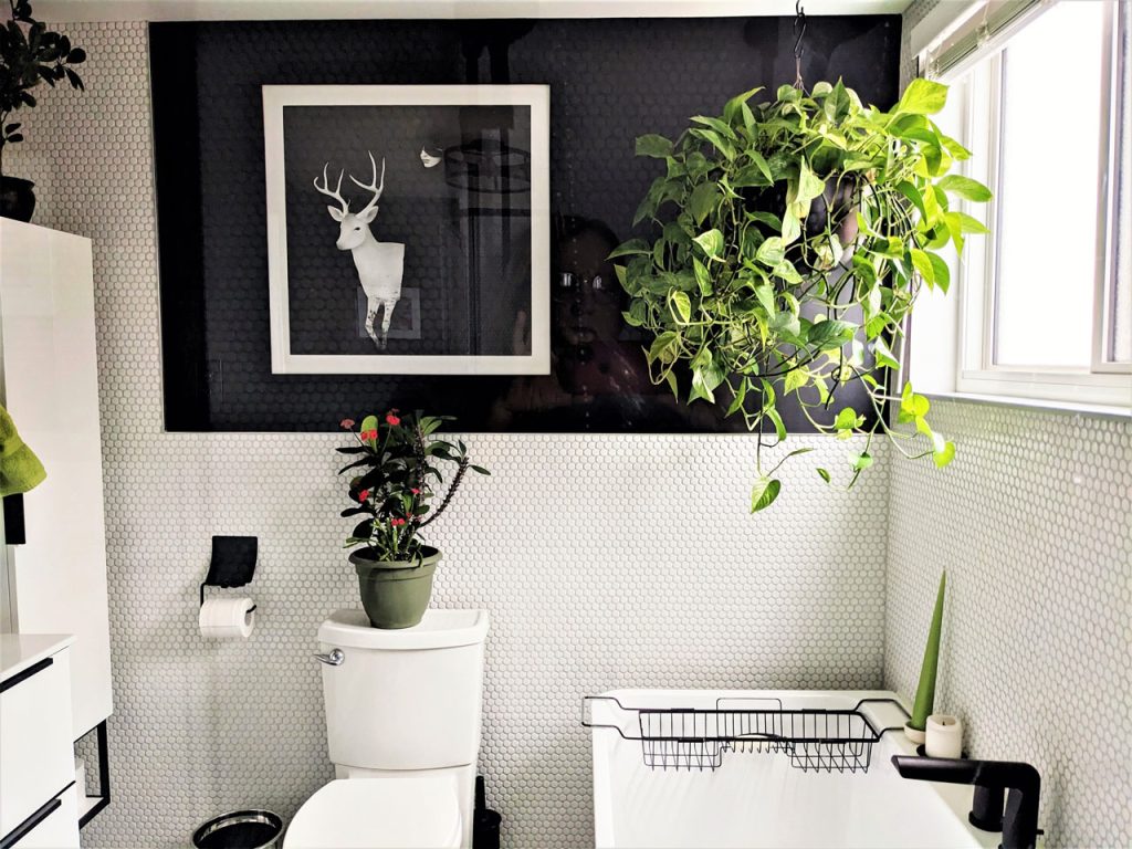 Black and White Bathroom Renovation in Montreal
