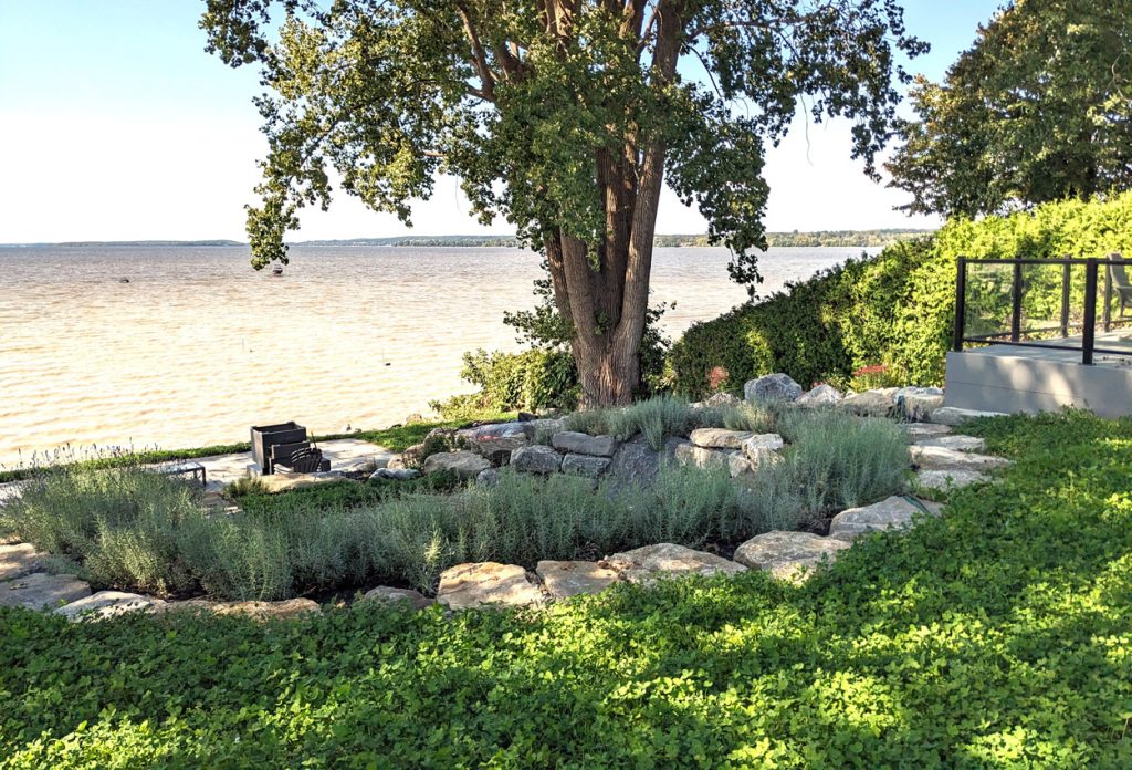 Lakeside Outdoor Landscaping and Terrace Design in Saint-Placide-Oka