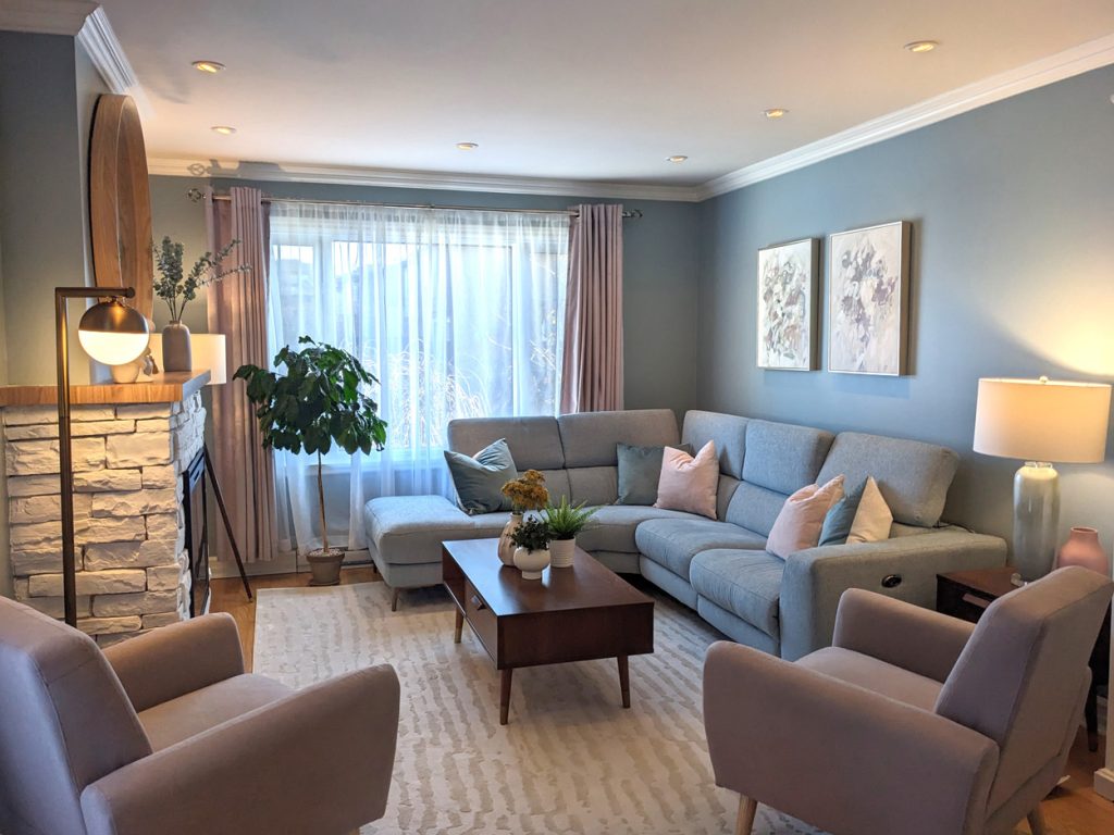 Serene Pastel Living Room Design