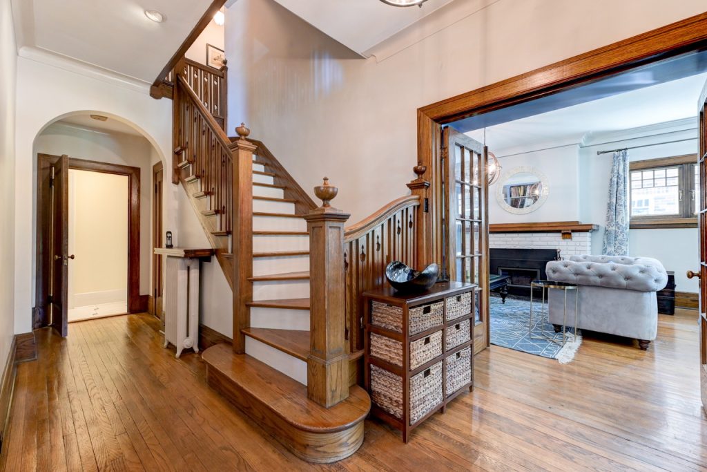 Hallway and stairs make-over craftsman home Montreal West