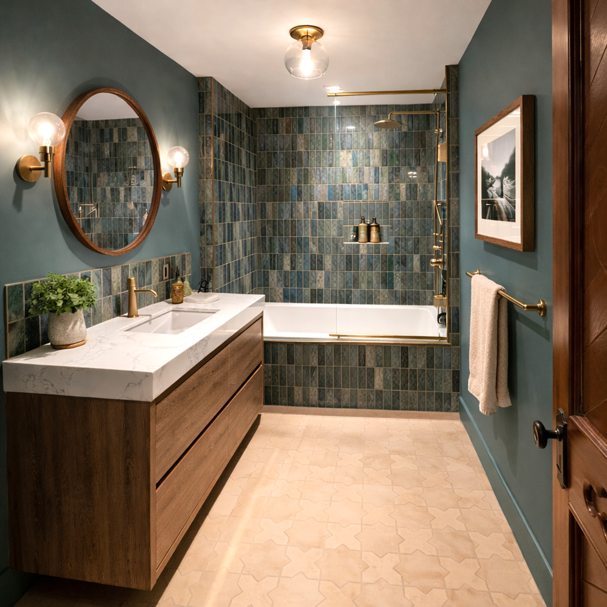 Transformation dune salle de bain eclectique sur Le Plateau